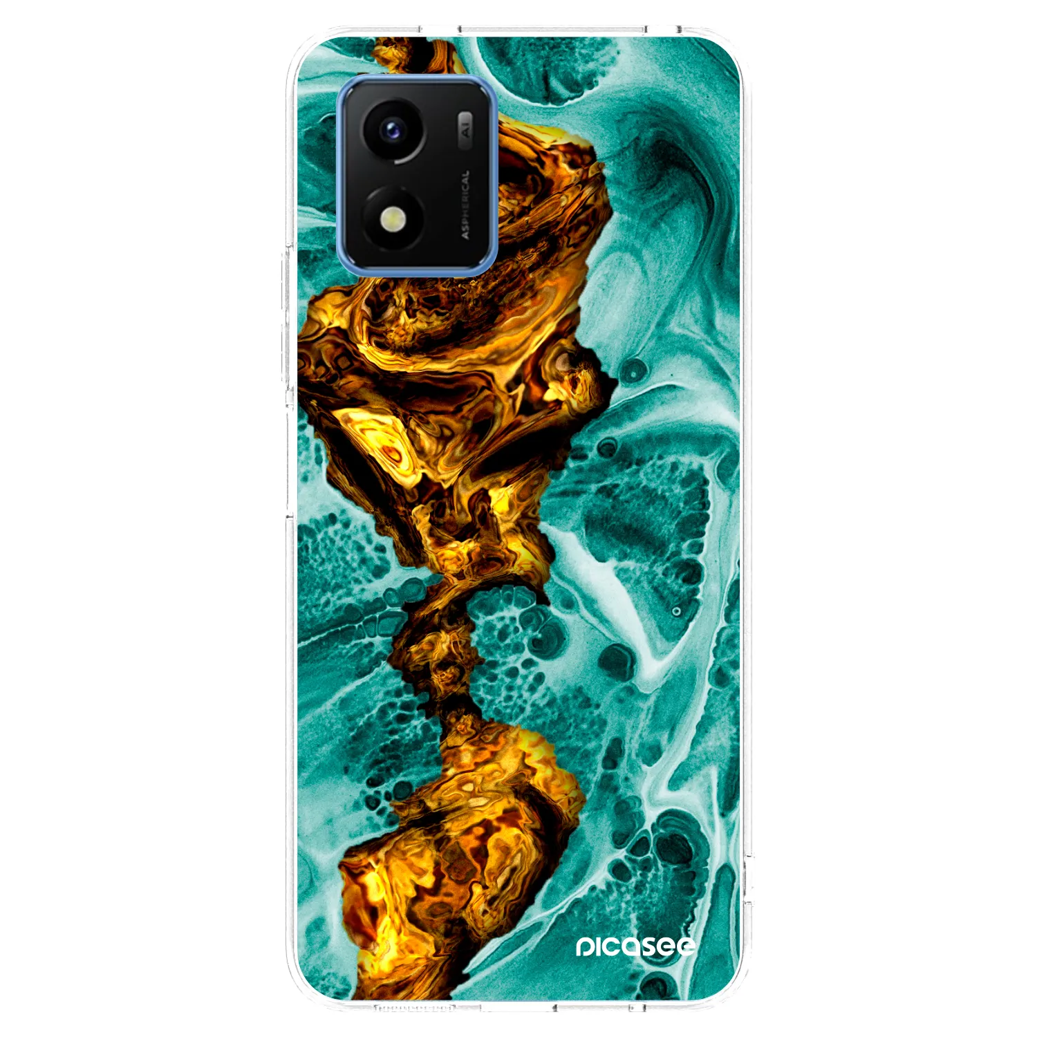 Picasee silikonski prozorni ovitek za Vivo Y01 - Goldsky
