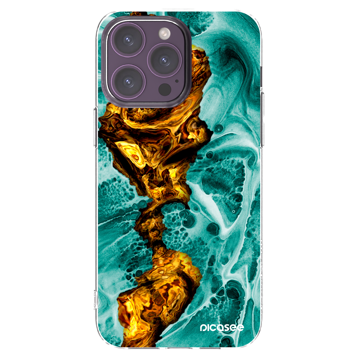 Picasee silikonski prozorni ovitek za Apple iPhone 14 Pro Max - Goldsky