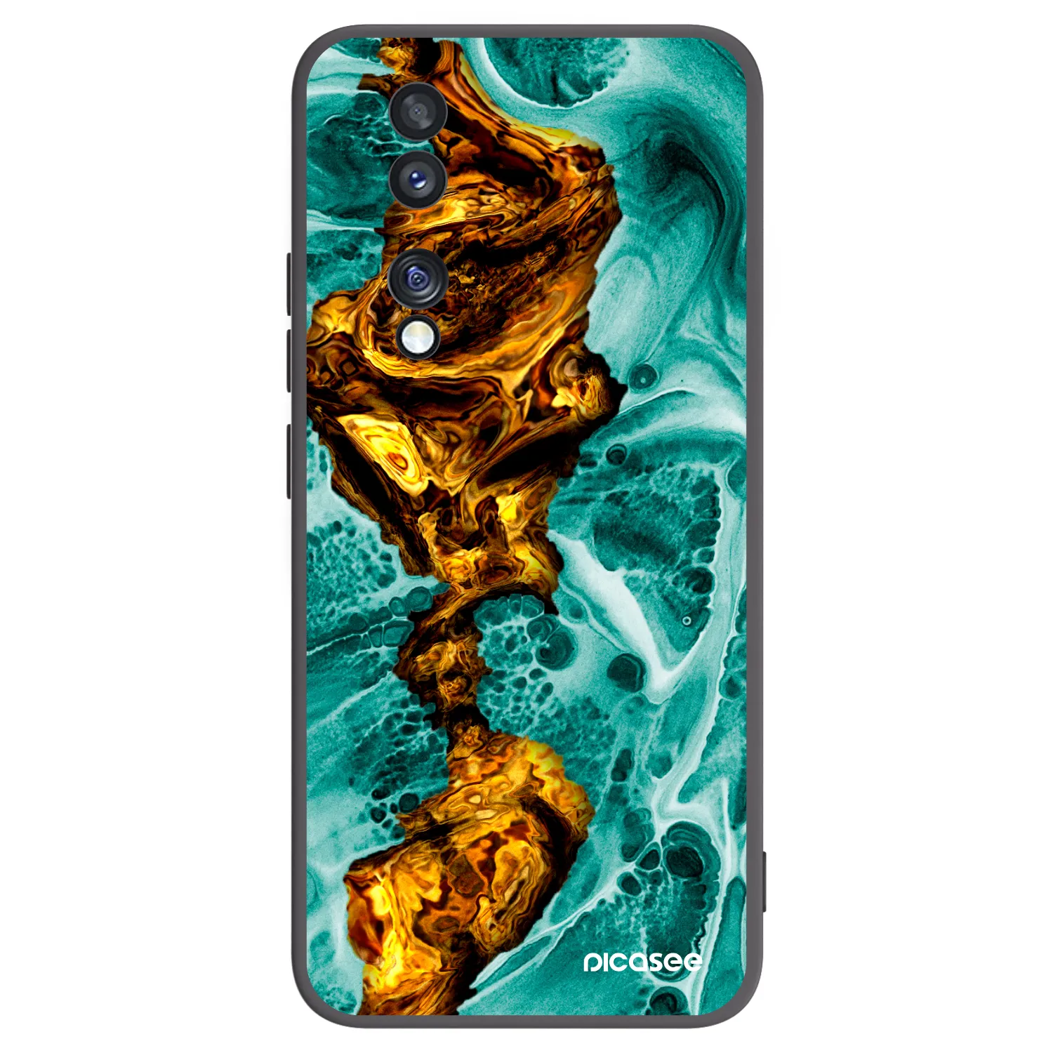 Picasee silikonski črni ovitek za Honor 70 - Goldsky