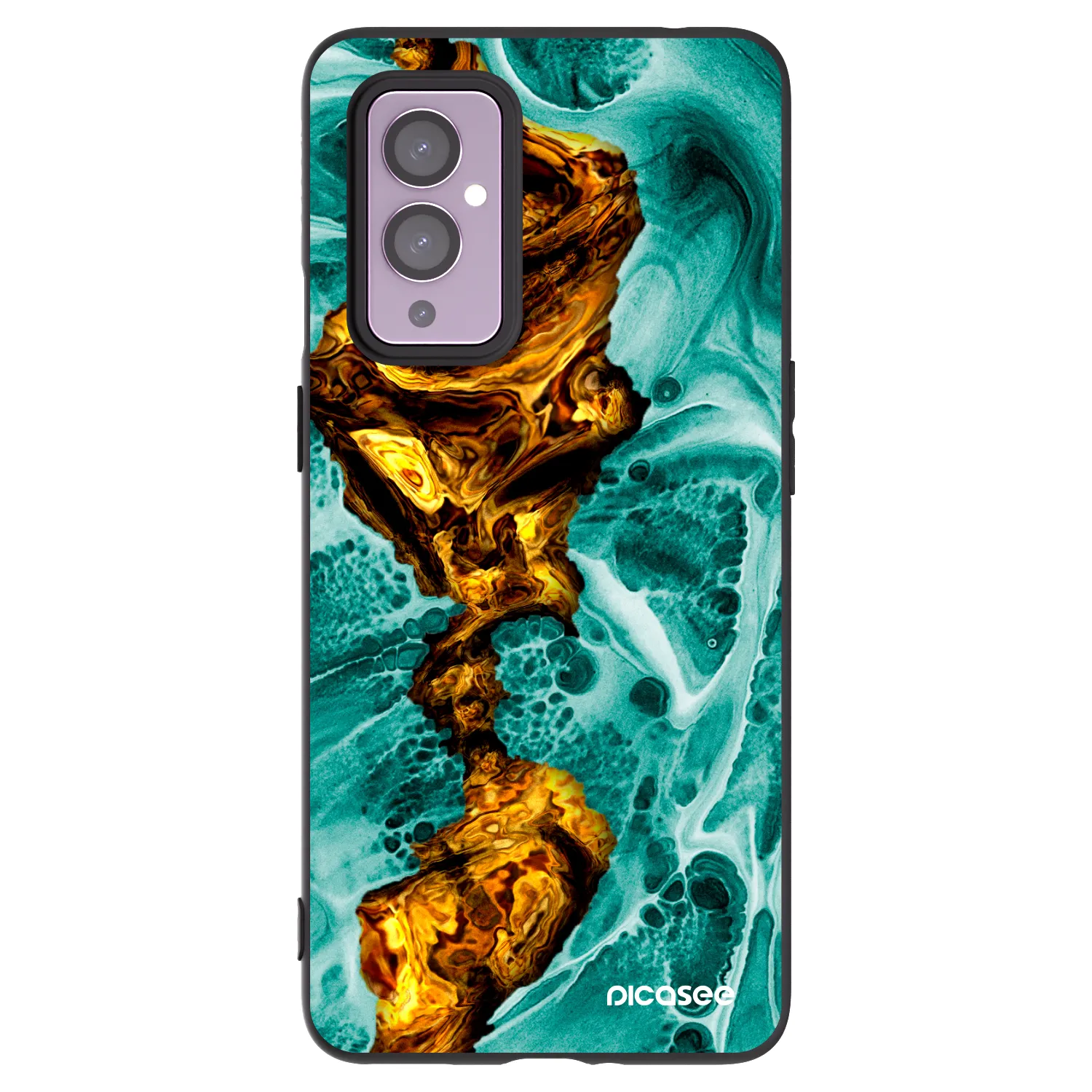 Picasee silikonski črni ovitek za OnePlus 9 - Goldsky