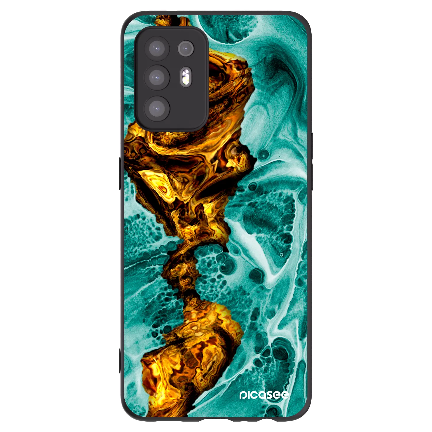 Picasee silikonski črni ovitek za OPPO A94 5G - Goldsky