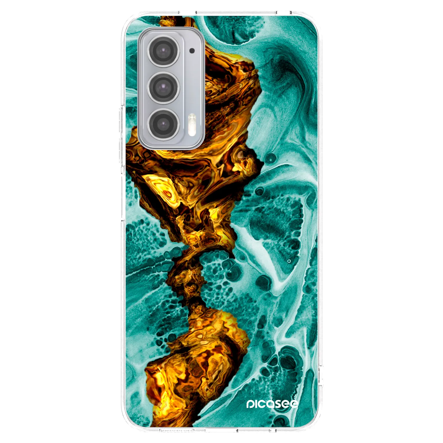 Picasee silikonski prozorni ovitek za Motorola Edge 20 - Goldsky