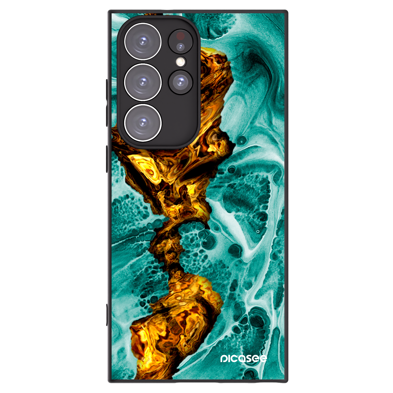 Picasee silikonski črni ovitek za Samsung Galaxy S23 Ultra 5G - Goldsky