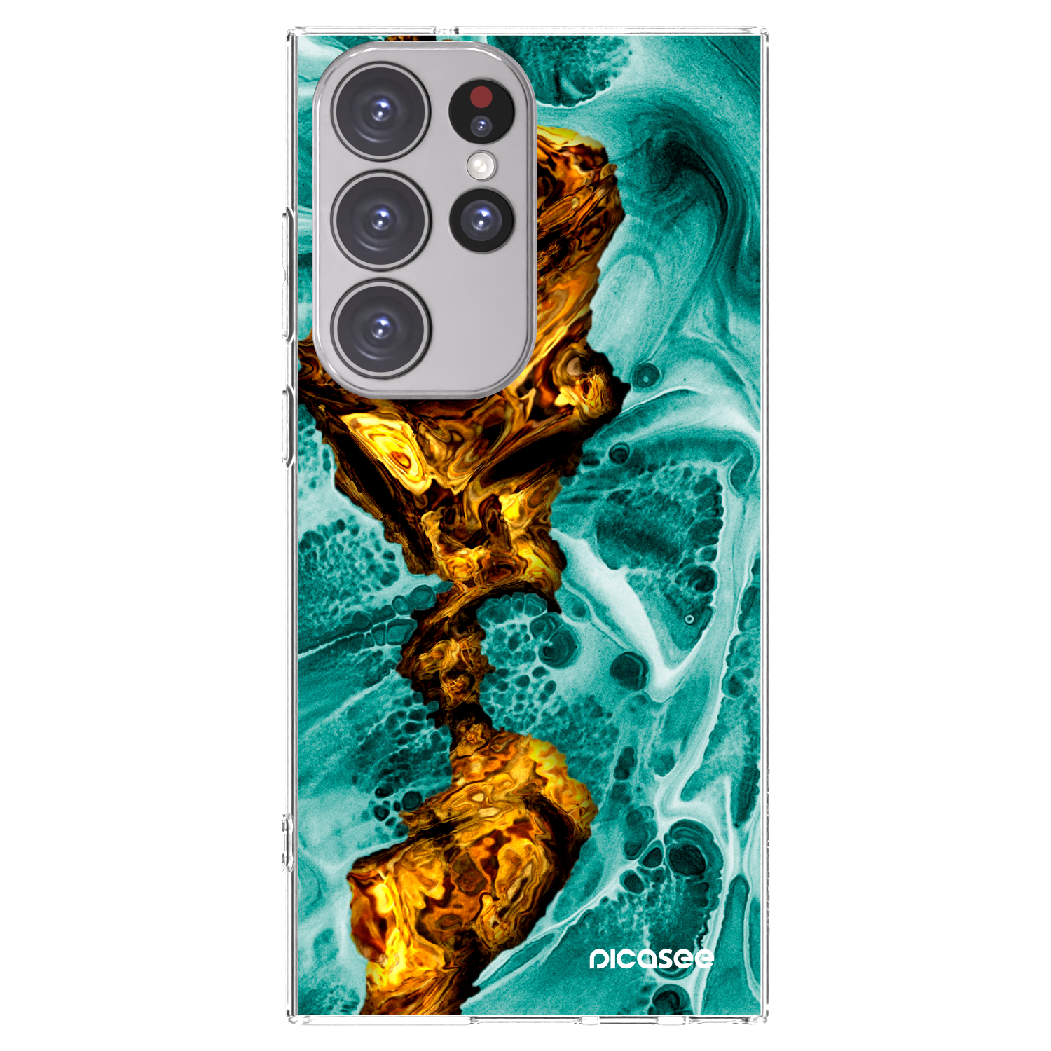 Picasee silikonski prozorni ovitek za Samsung Galaxy S23 Ultra 5G - Goldsky