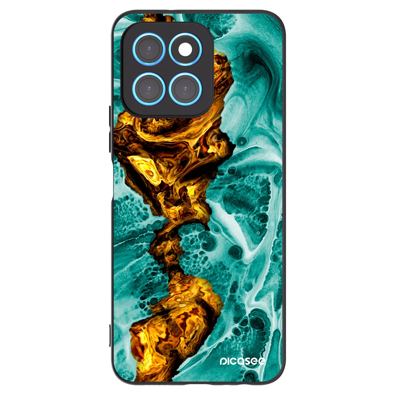 Picasee silikonski črni ovitek za Honor X8 5G - Goldsky