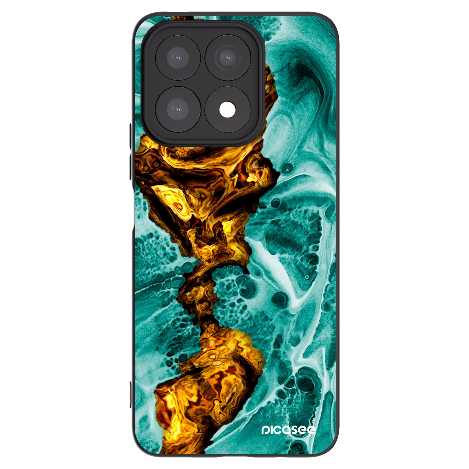 Picasee silikonski črni ovitek za Honor X8a - Goldsky