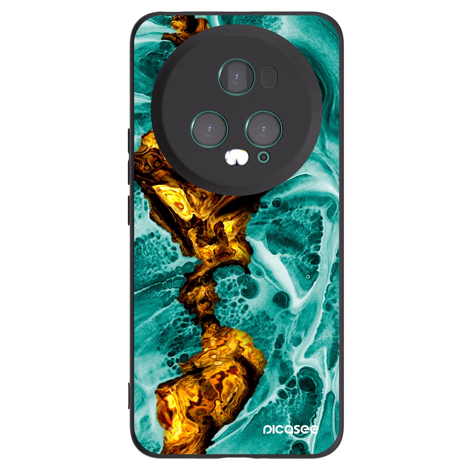 Picasee silikonski črni ovitek za Honor Magic5 Pro - Goldsky