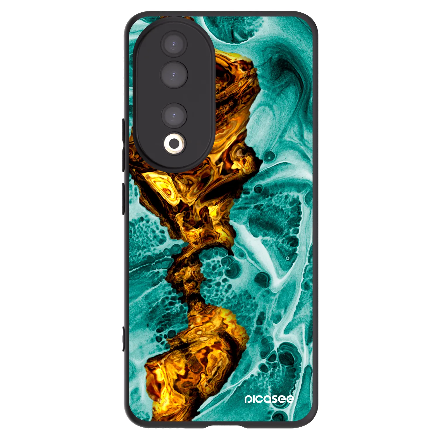 Picasee silikonski črni ovitek za Honor 90 5G - Goldsky