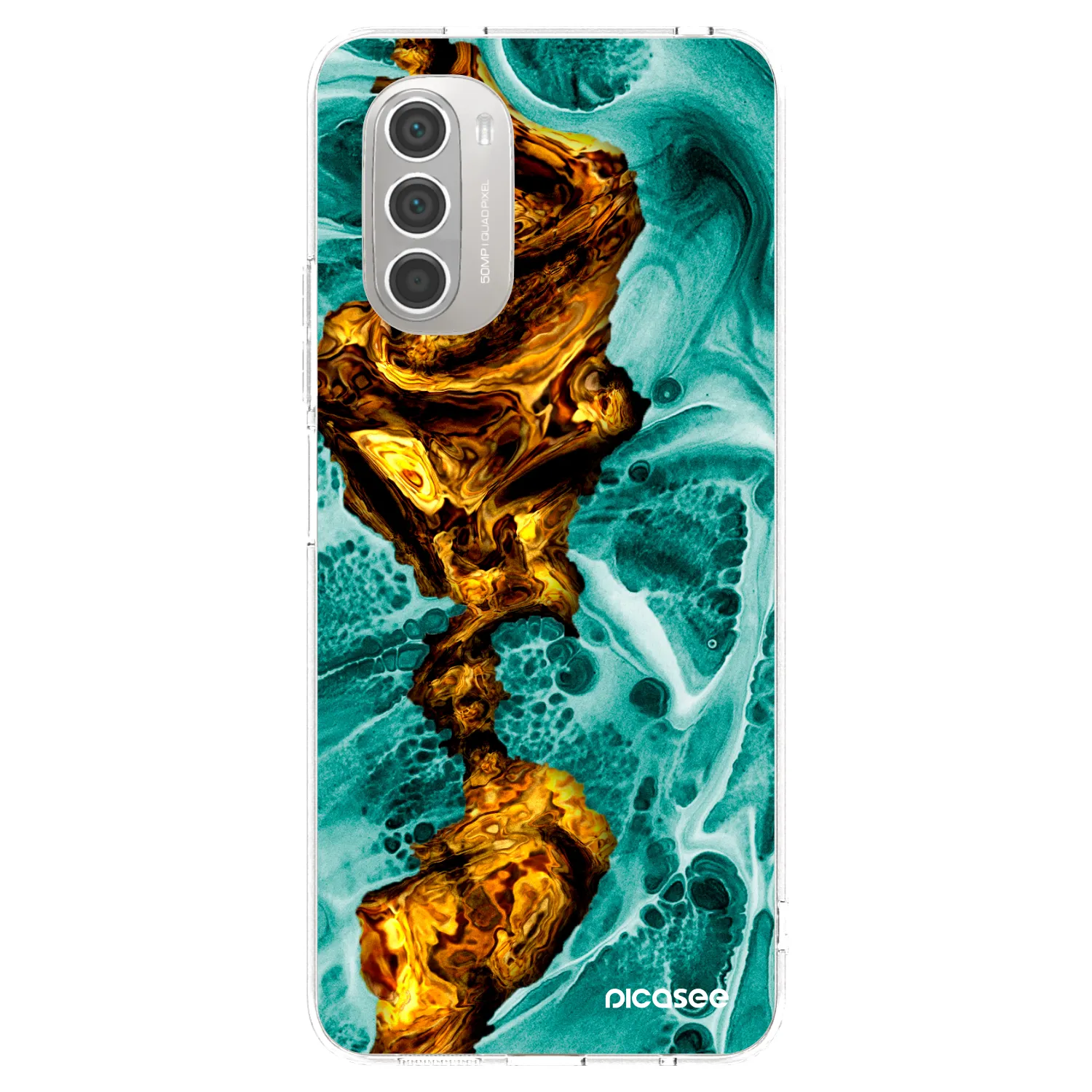 Picasee silikonski prozorni ovitek za Motorola Moto G51 - Goldsky