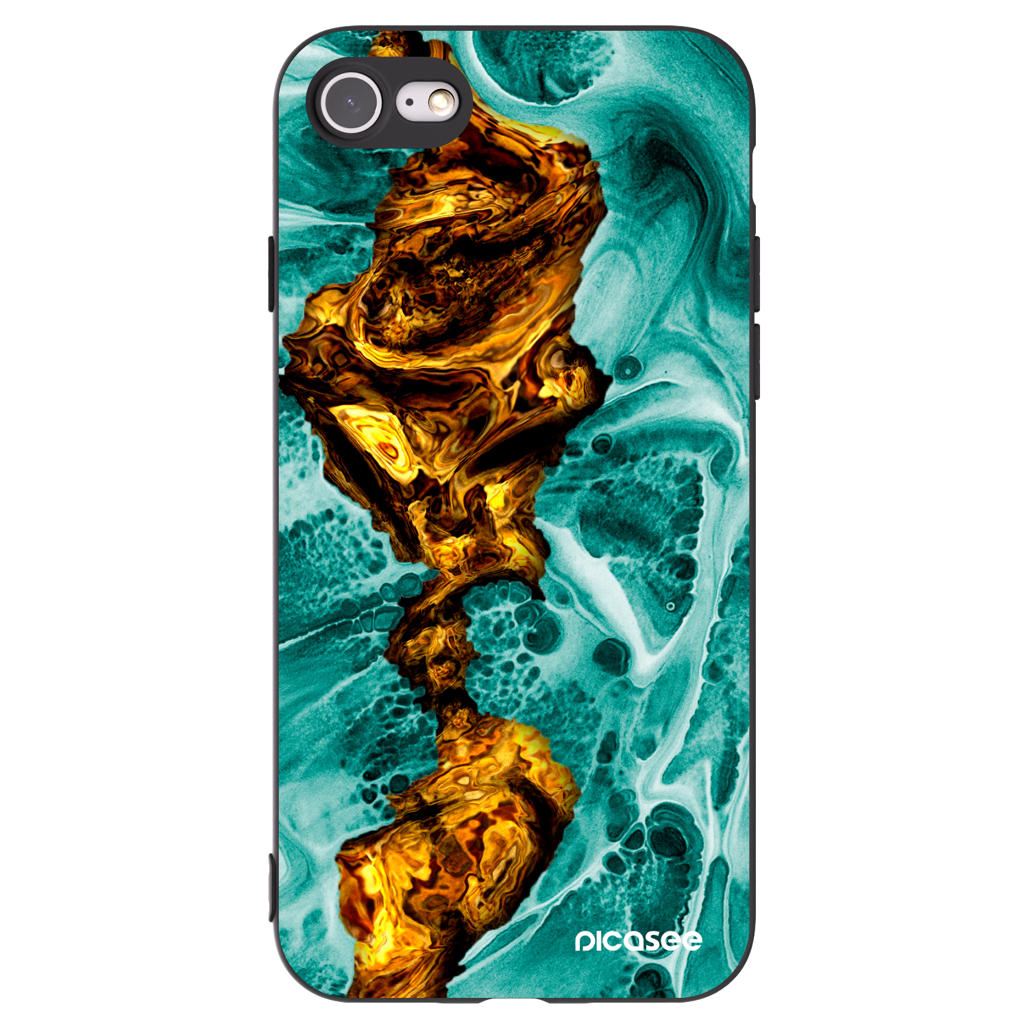 Picasee silikonski črni ovitek za Apple iPhone 7 - Goldsky