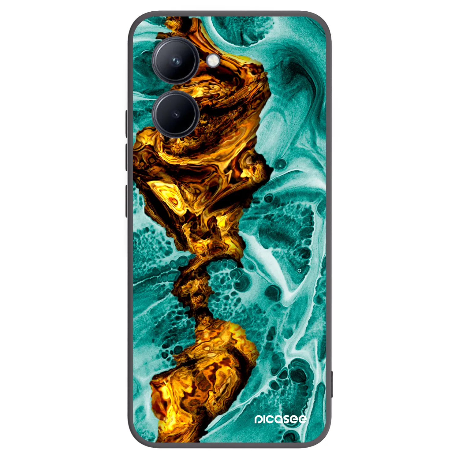 Picasee silikonski črni ovitek za Realme C33 (2023) - Goldsky