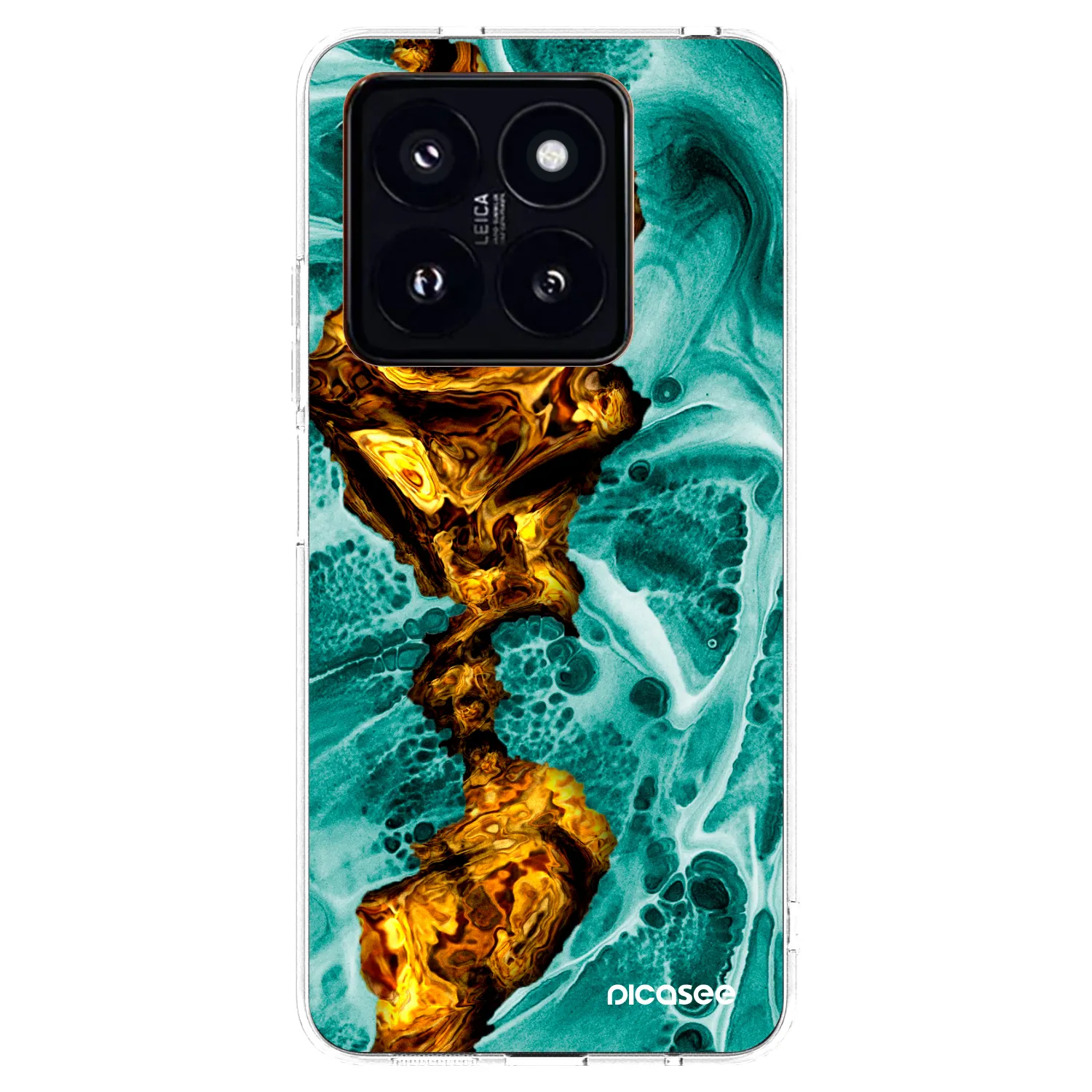 Picasee silikonski prozorni ovitek za Xiaomi 14 Pro - Goldsky