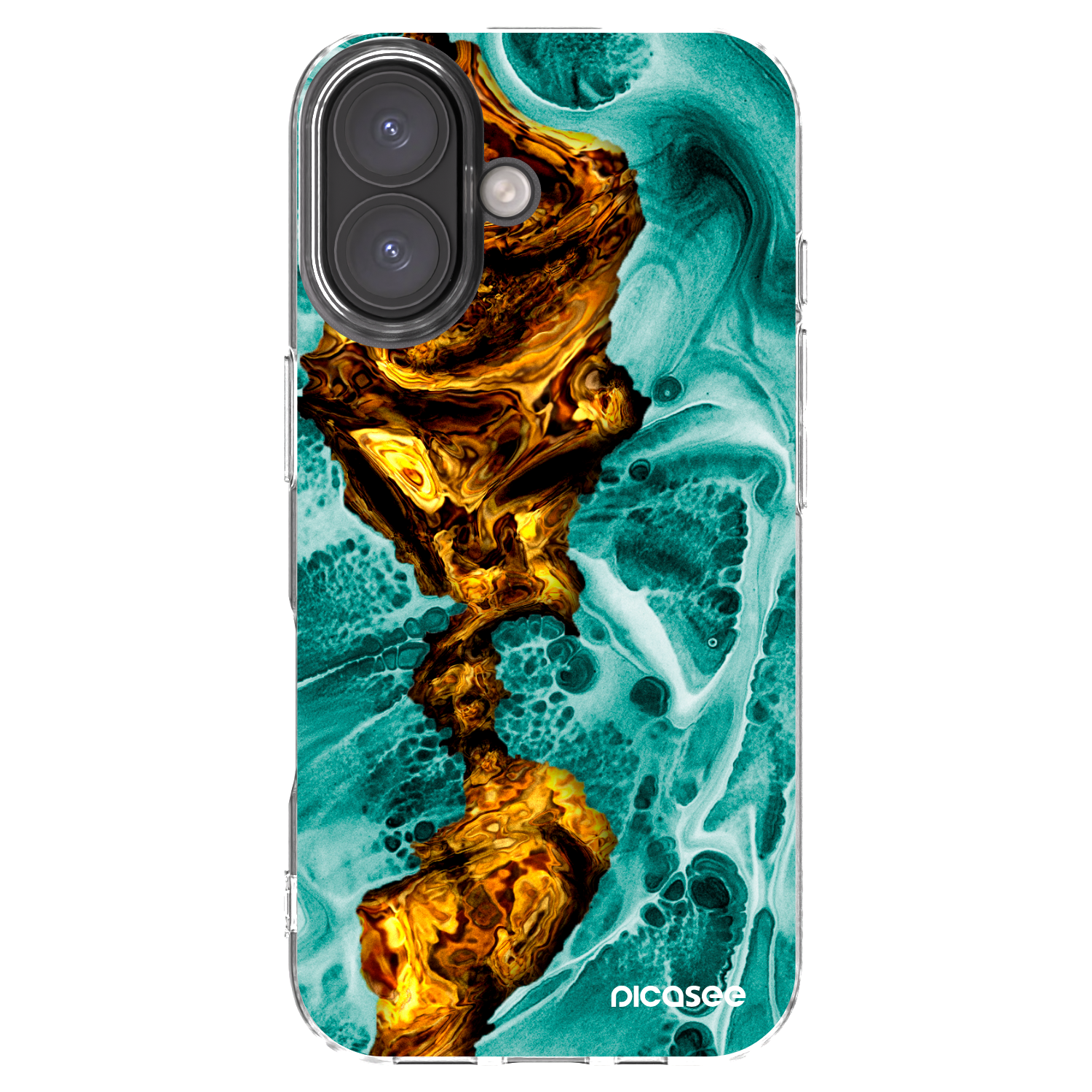 Picasee silikonski prozorni ovitek za Apple iPhone 16 - Goldsky