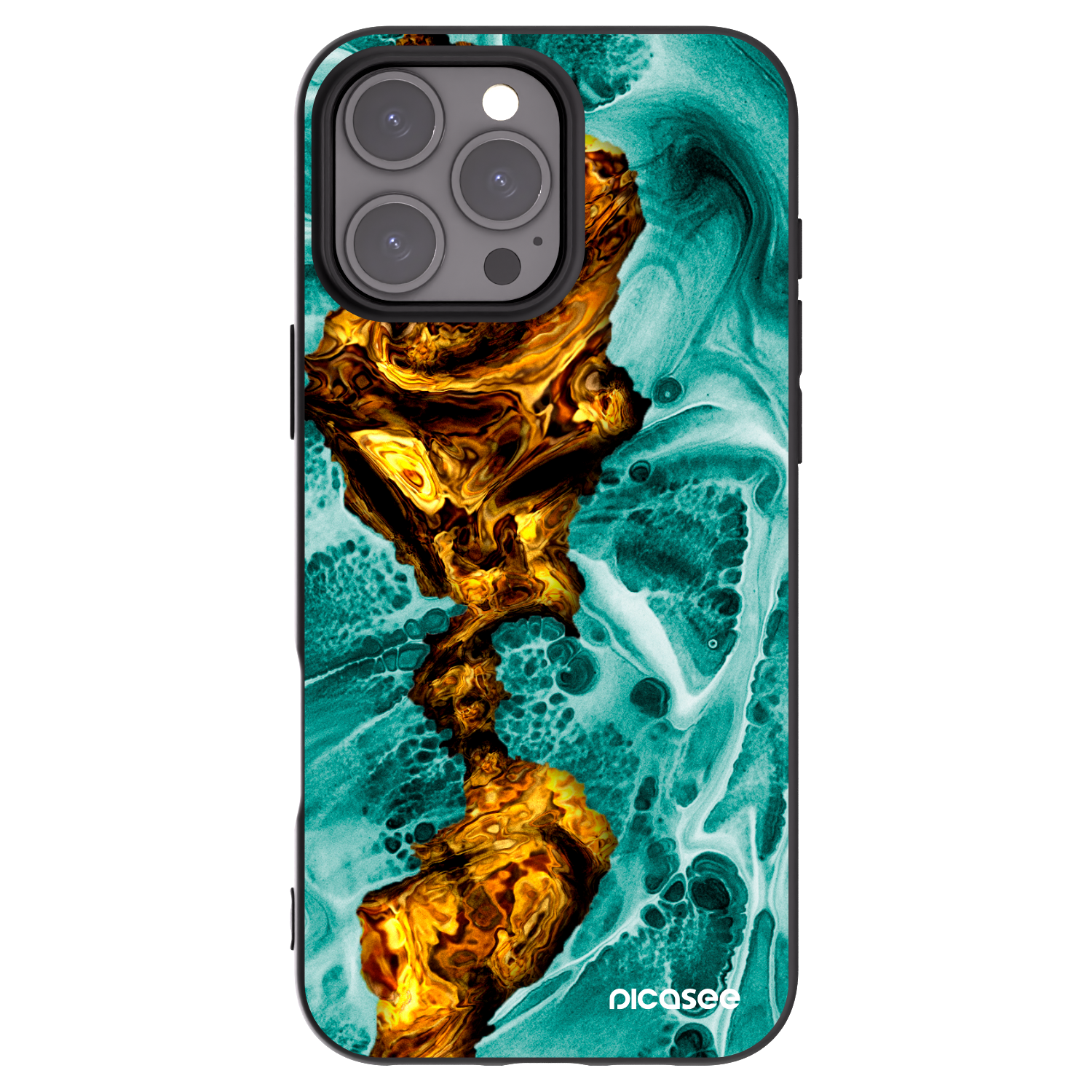 Picasee silikonski črni ovitek za Apple iPhone 16 Pro Max - Goldsky