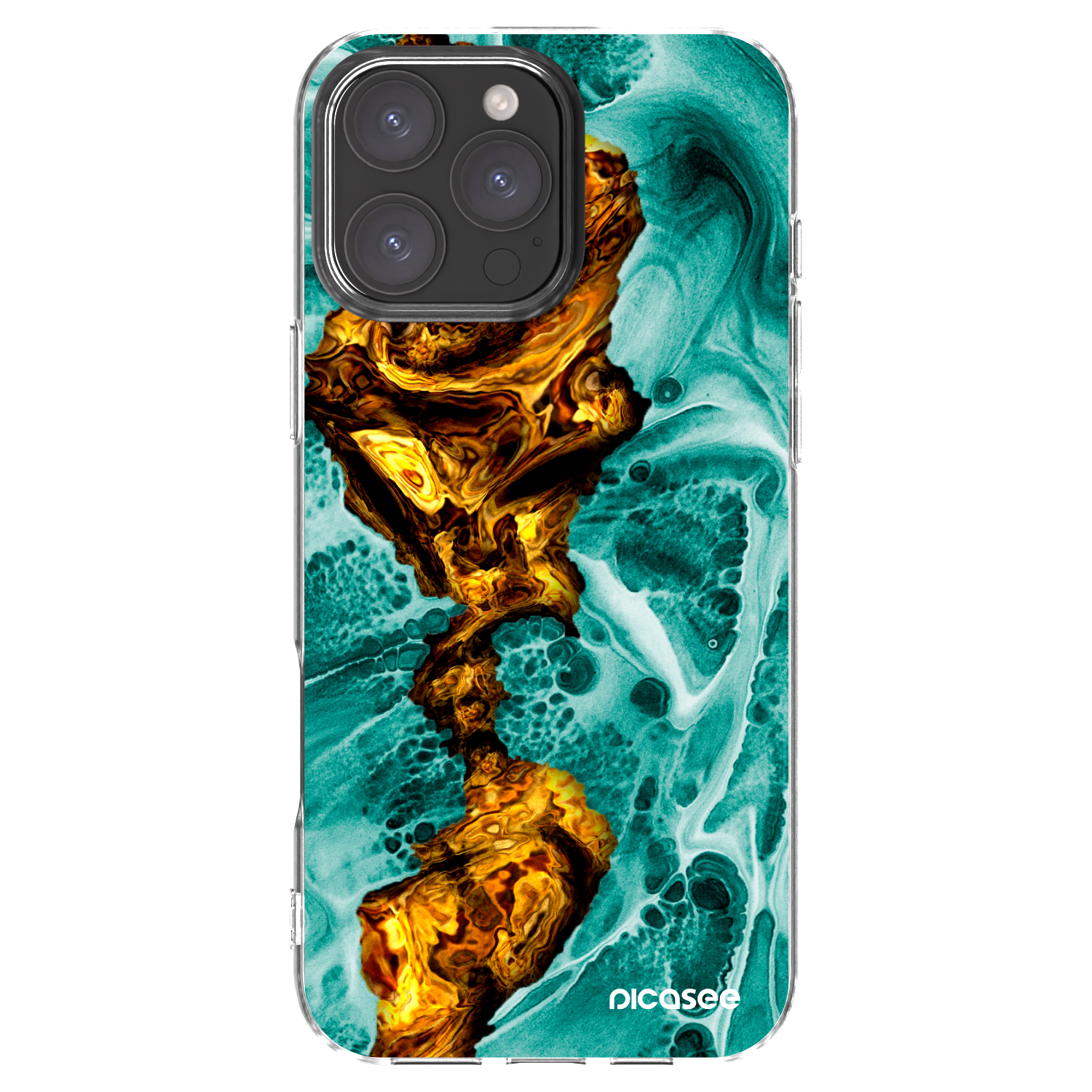 Picasee silikonski prozorni ovitek za Apple iPhone 16 Pro Max - Goldsky