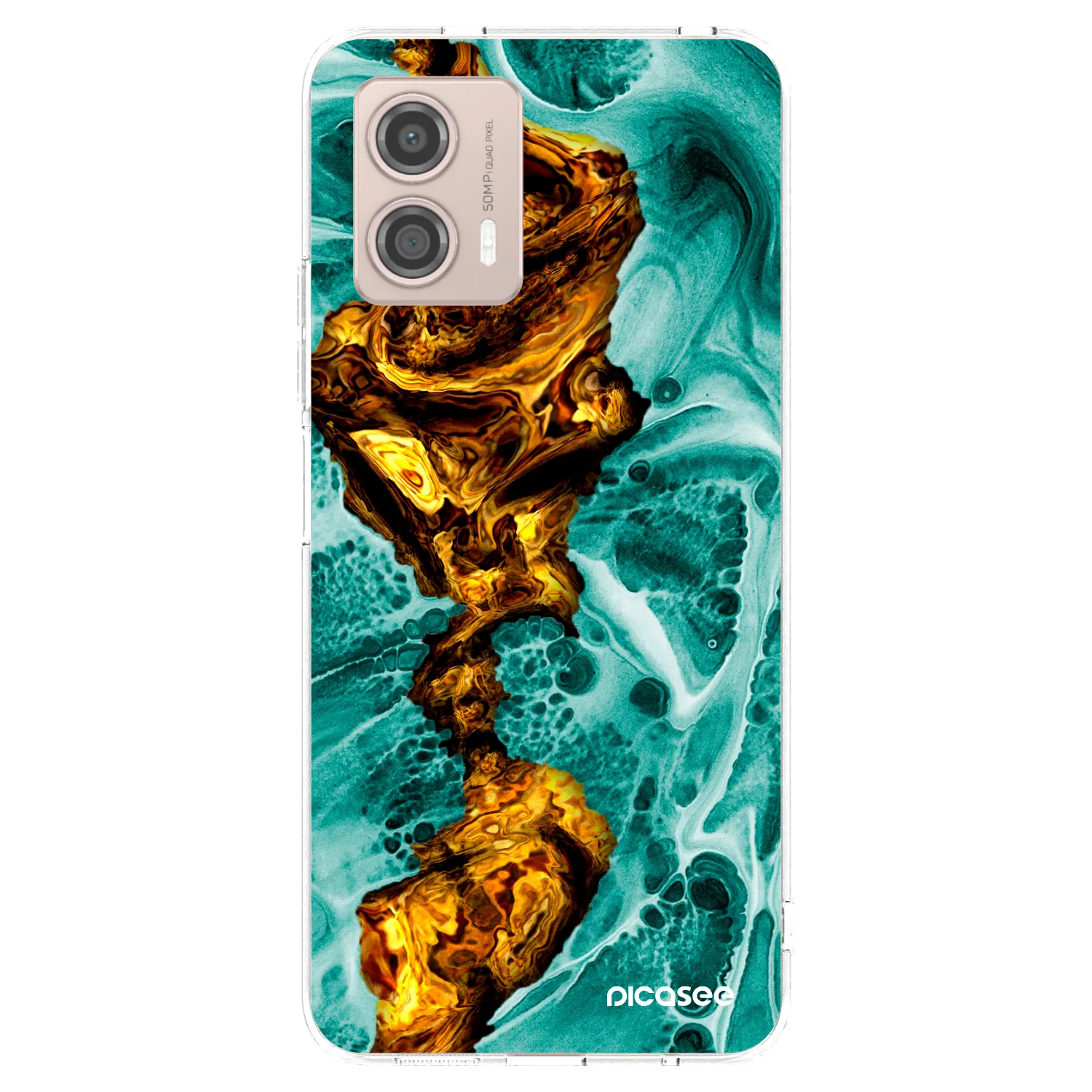 Picasee silikonski prozorni ovitek za Motorola Moto G53 5G - Goldsky