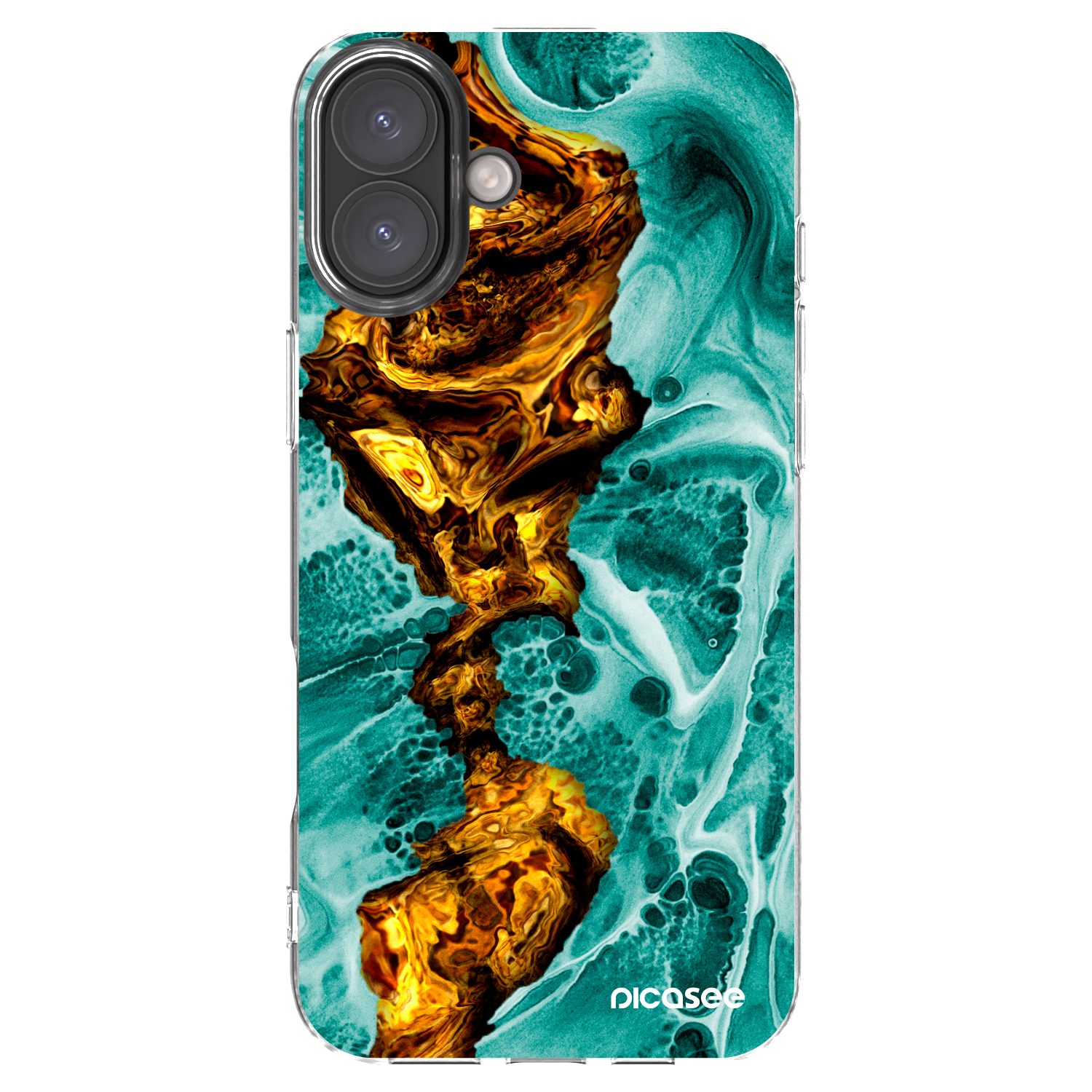 Picasee silikonski prozorni ovitek za Apple iPhone 16 Plus - Goldsky