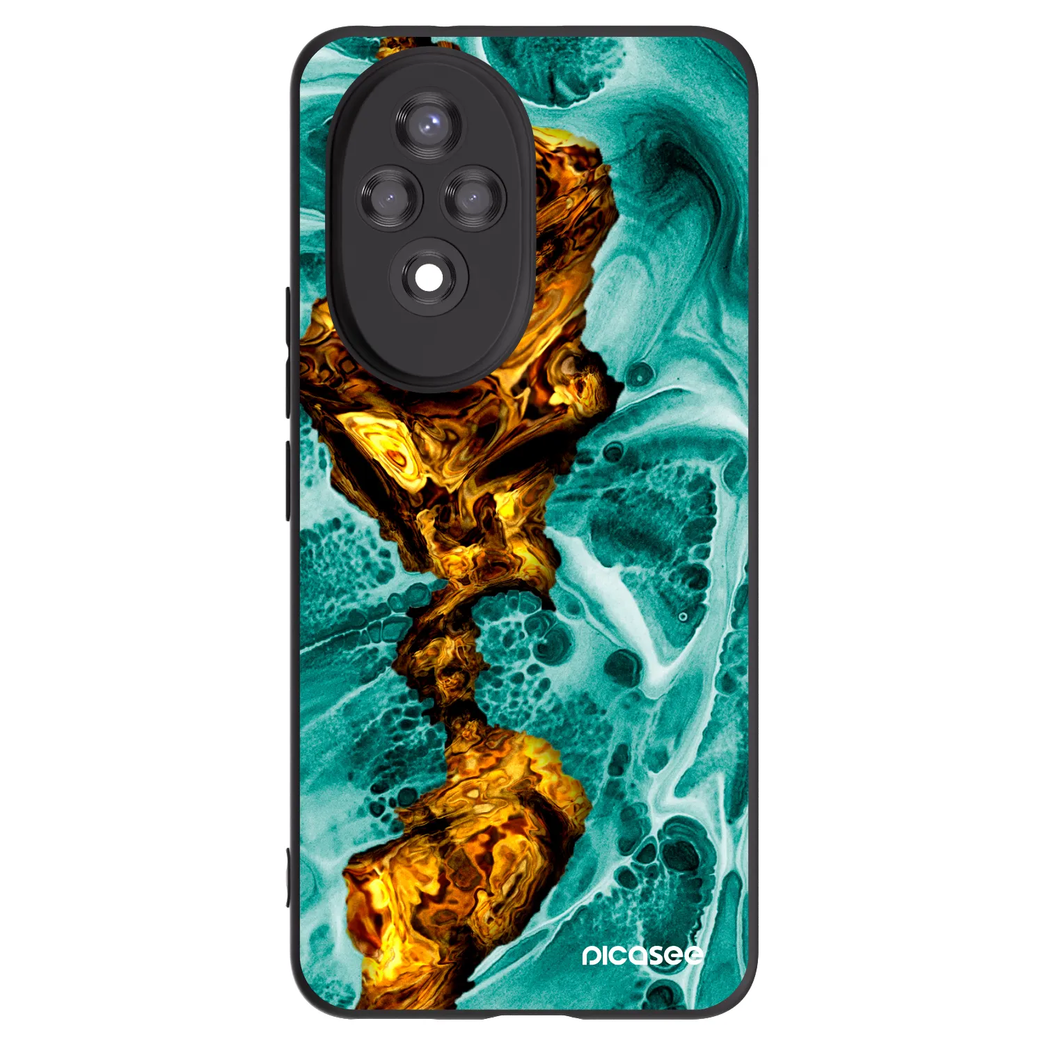 Picasee silikonski črni ovitek za Honor 200 5G - Goldsky