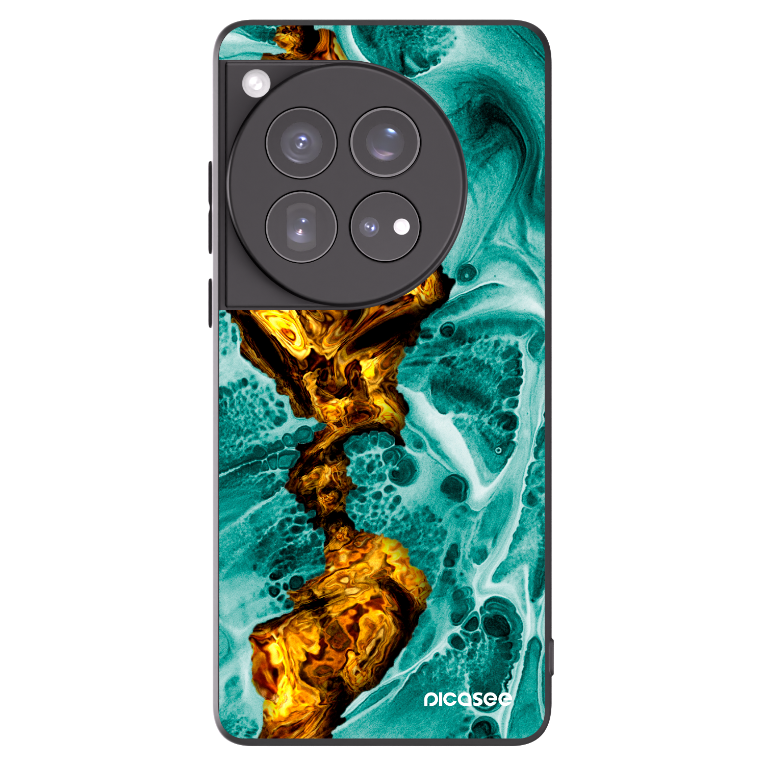 Picasee silikonski črni ovitek za OnePlus 12 5G - Goldsky