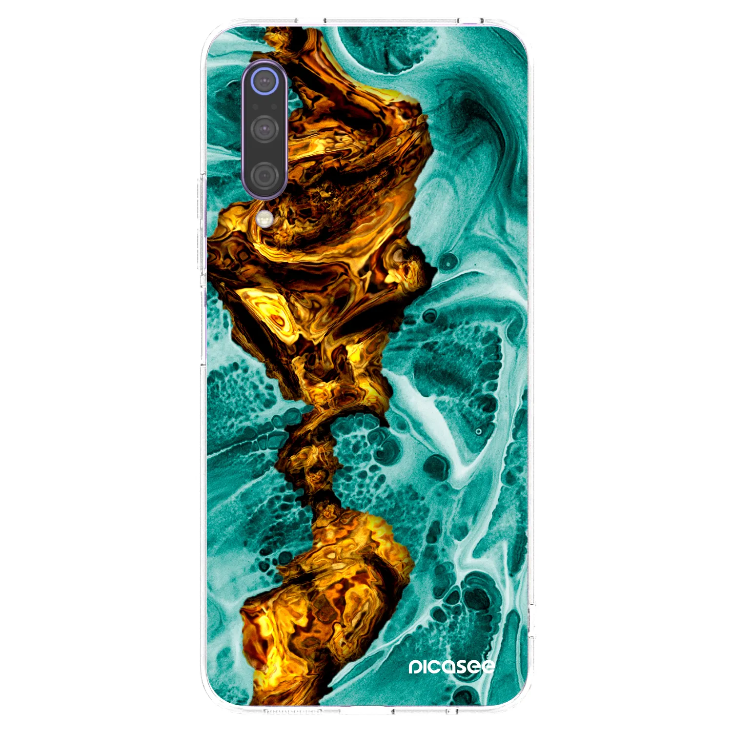 Picasee silikonski prozorni ovitek za Xiaomi Mi 9 - Goldsky