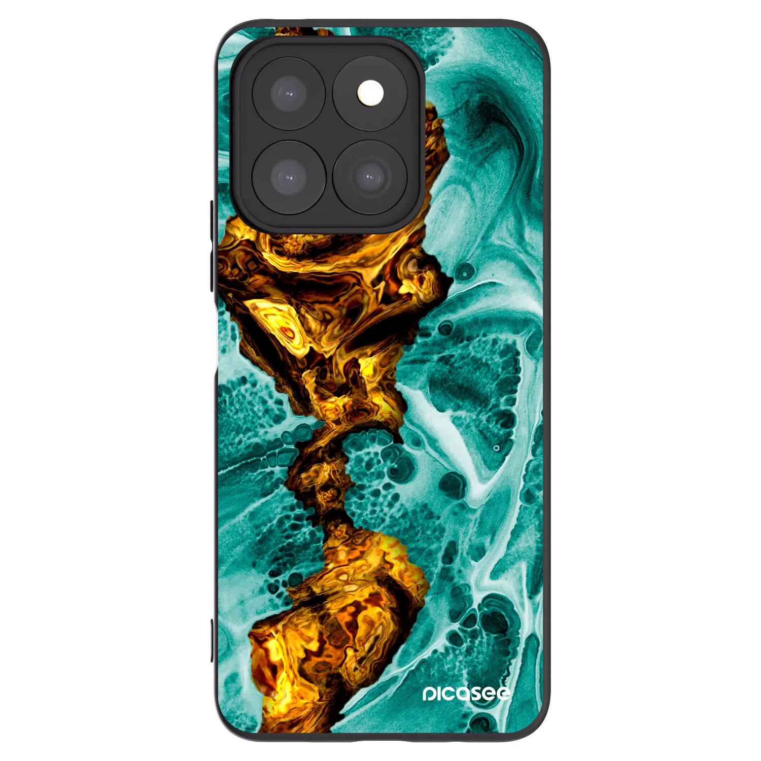Picasee silikonski črni ovitek za Honor X8c - Goldsky