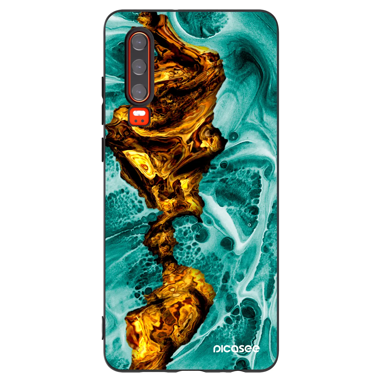 Picasee silikonski črni ovitek za Huawei P30 - Goldsky
