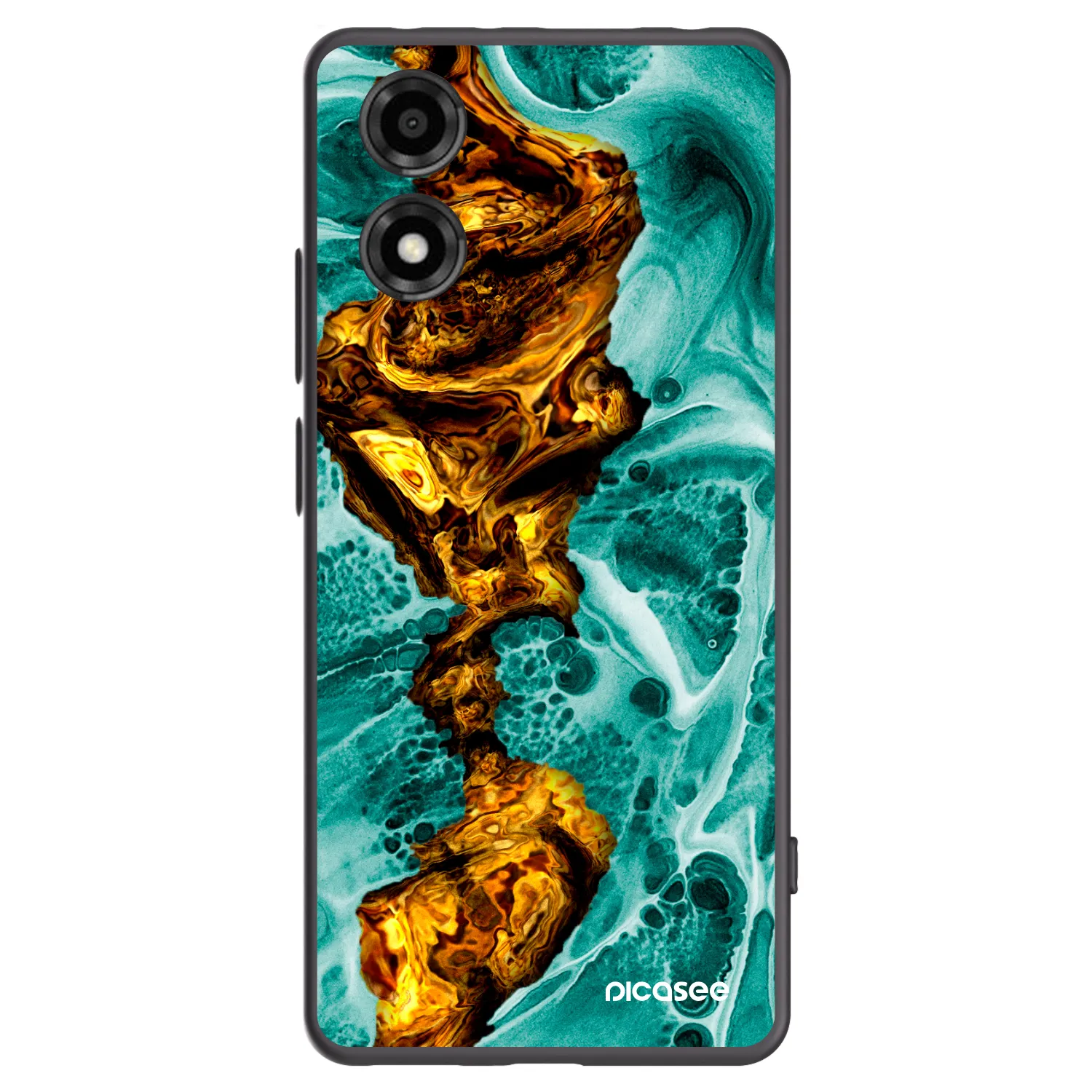 Picasee silikonski črni ovitek za Motorola Moto E14 - Goldsky
