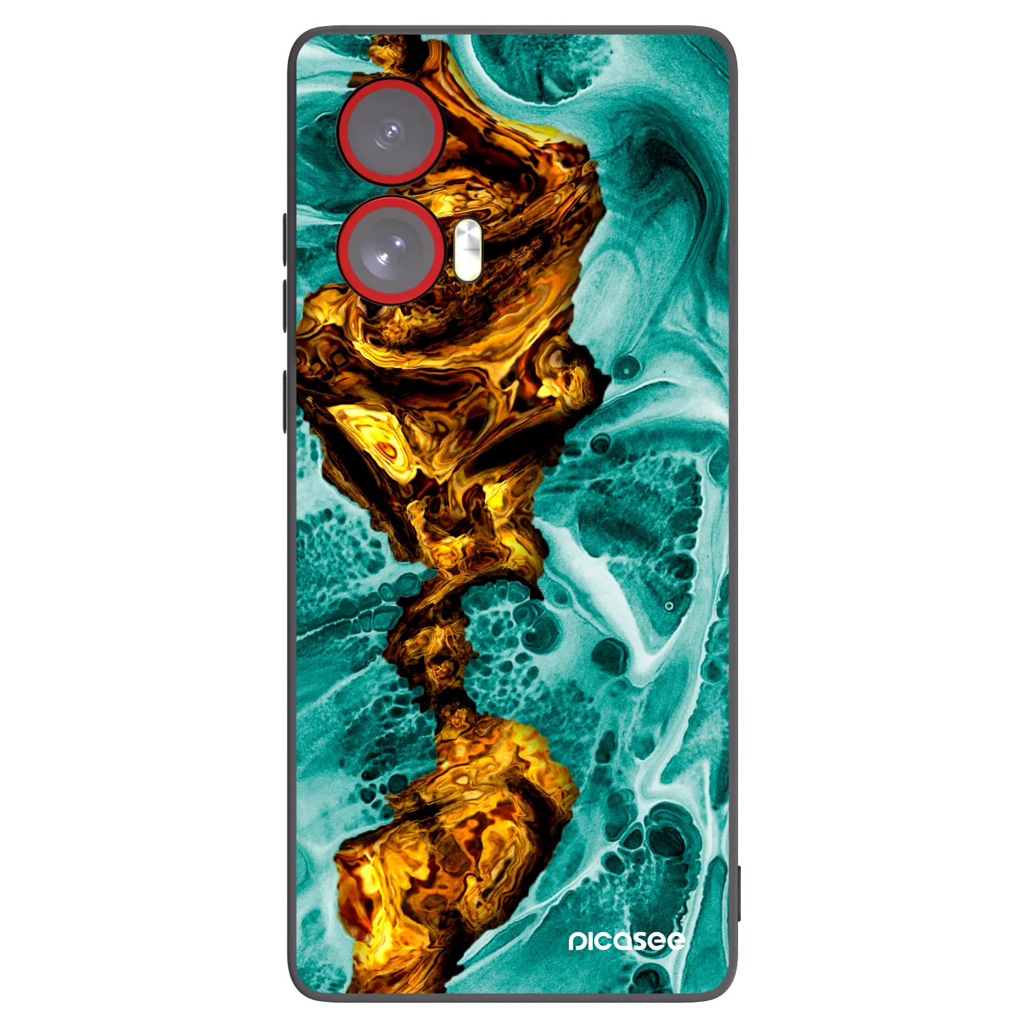 Picasee silikonski črni ovitek za Motorola Edge 50 Fusion - Goldsky