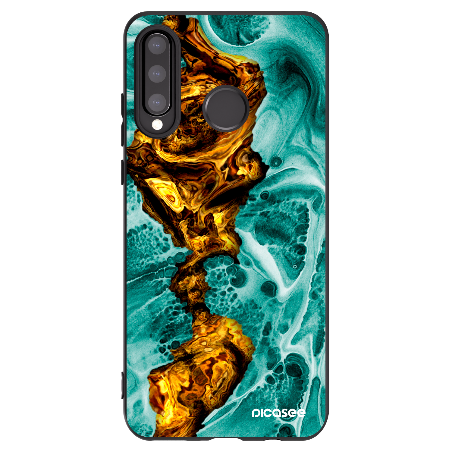 Picasee silikonski črni ovitek za Huawei P30 Lite - Goldsky