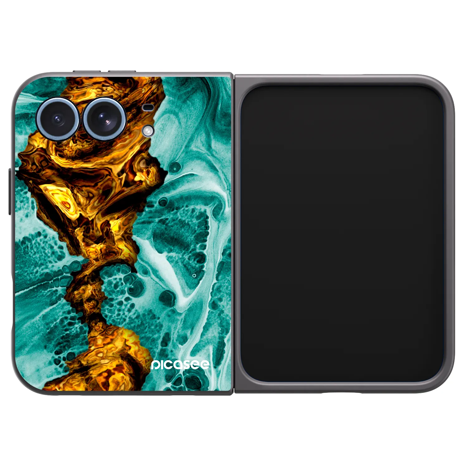 Picasee silikonski črni ovitek za Apple iPhone Duo - Goldsky