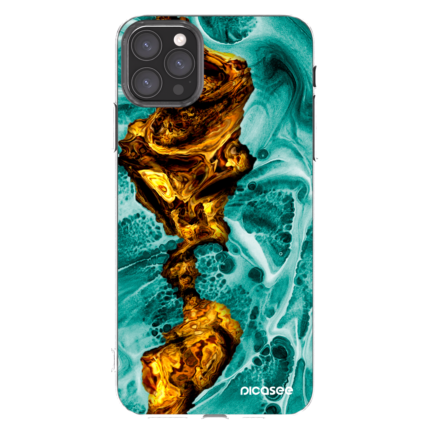 Picasee silikonski prozorni ovitek za Apple iPhone 11 Pro Max - Goldsky