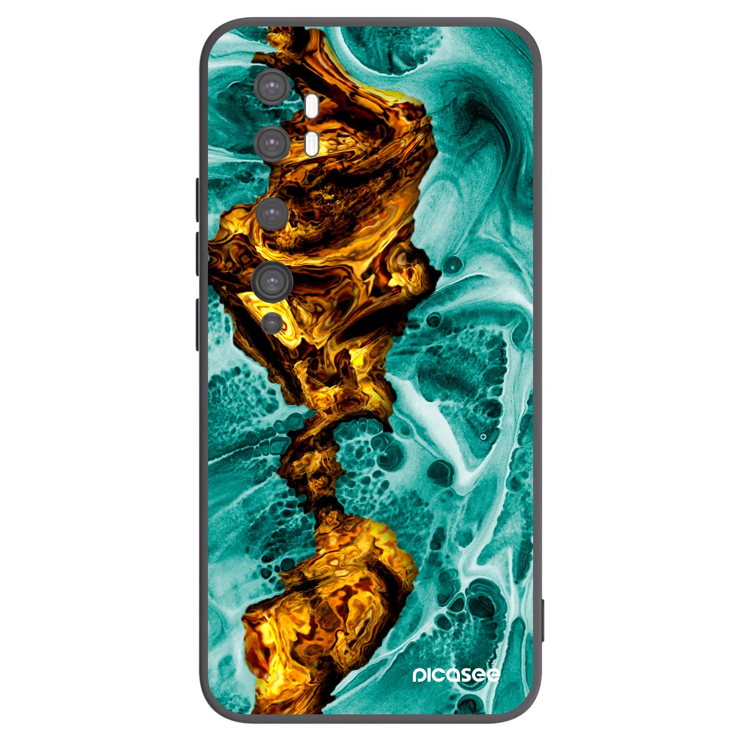 Picasee silikonski črni ovitek za Xiaomi Mi Note 10 (Pro) - Goldsky