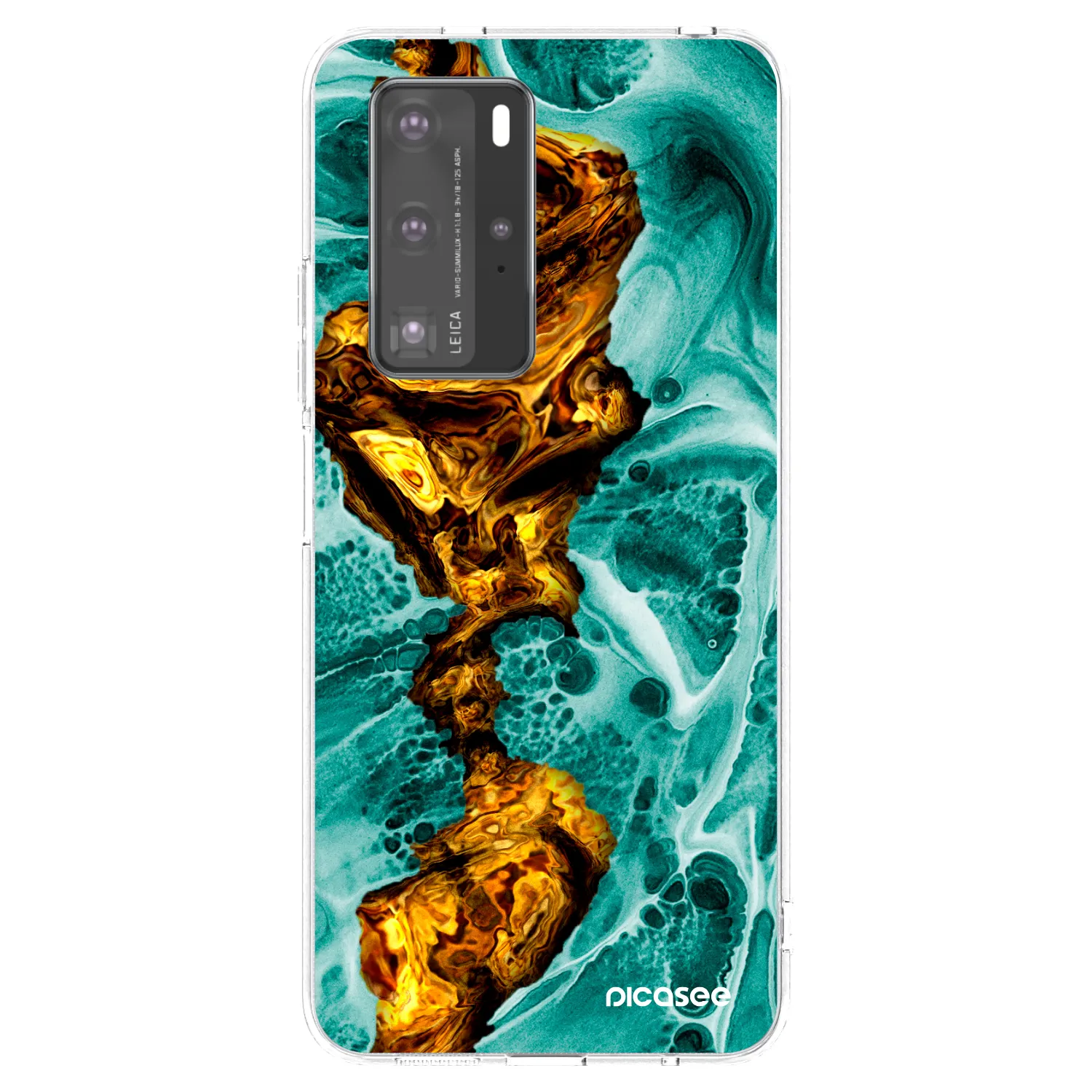 Picasee silikonski prozorni ovitek za Huawei P40 Pro - Goldsky