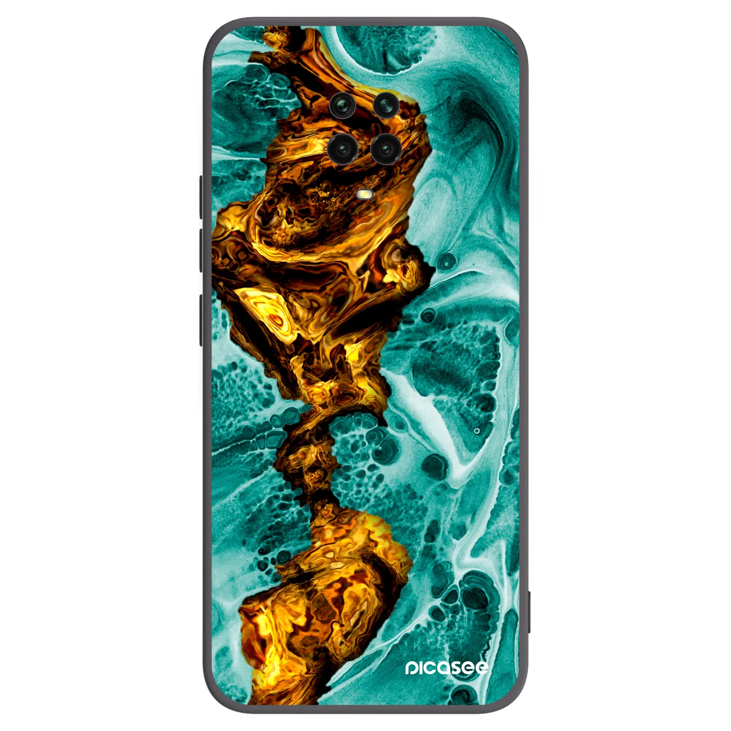 Picasee silikonski črni ovitek za Xiaomi Redmi Note 9 Pro - Goldsky