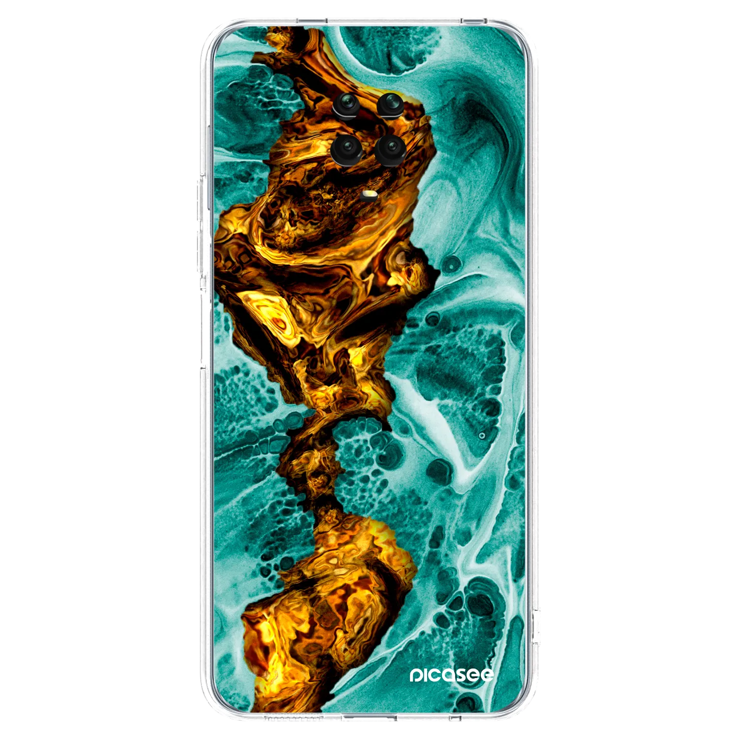 Picasee silikonski prozorni ovitek za Xiaomi Redmi Note 9S - Goldsky