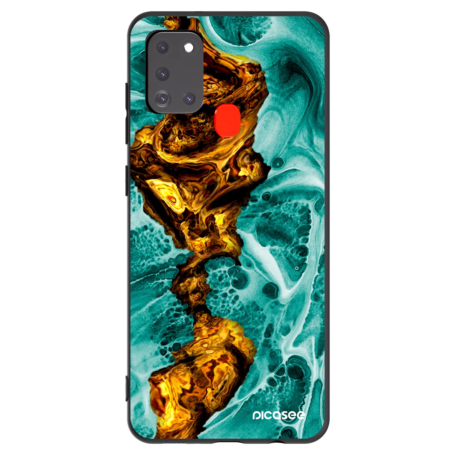 Picasee silikonski črni ovitek za Samsung Galaxy A21s - Goldsky