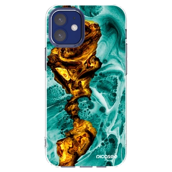 Picasee silikonski prozorni ovitek za Apple iPhone 12 mini - Goldsky