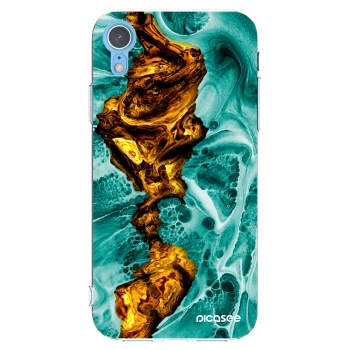 Picasee silikonski prozorni ovitek za Apple iPhone XR - Goldsky