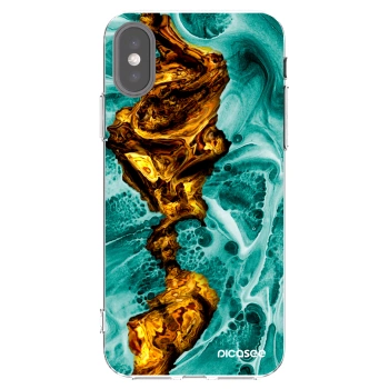 Picasee silikonski prozorni ovitek za Apple iPhone X/XS - Goldsky