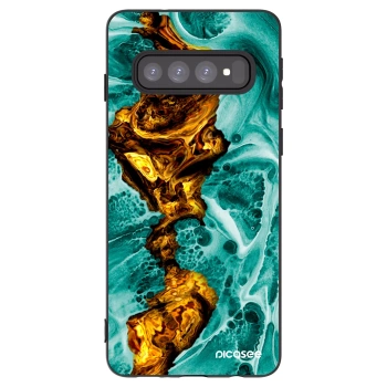 Picasee silikonski črni ovitek za Samsung Galaxy S10 G973 - Goldsky