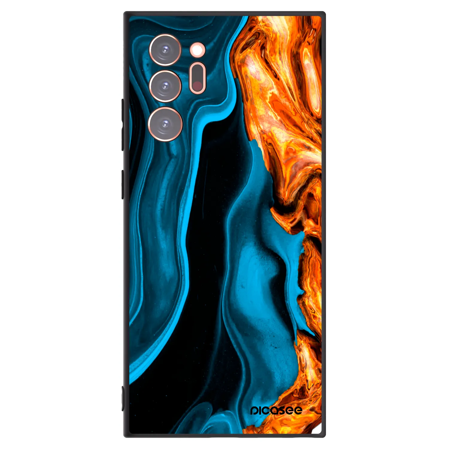 Picasee silikonski črni ovitek za Samsung Galaxy Note 20 Ultra - Gold blue