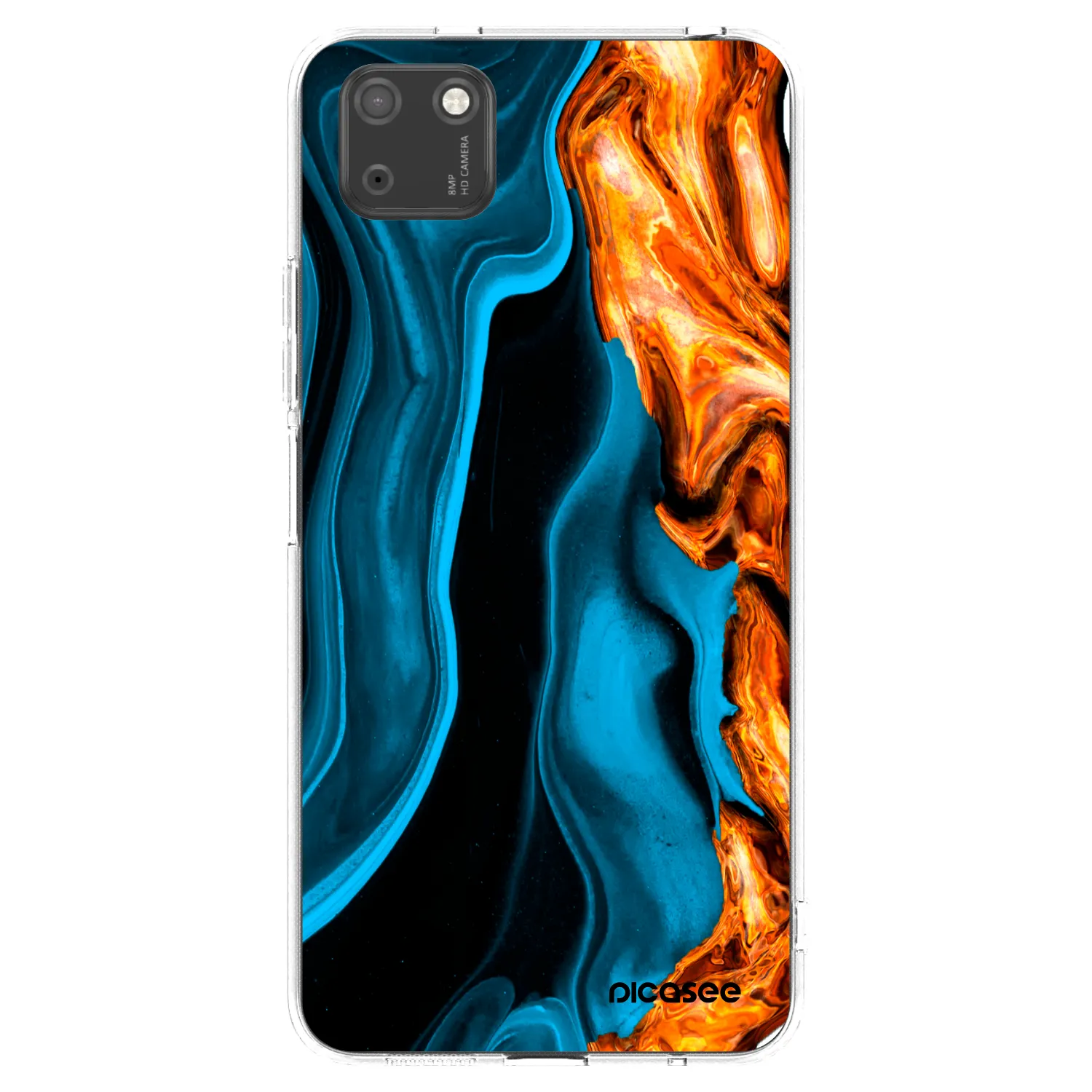Picasee silikonski prozorni ovitek za Huawei Y5P - Gold blue