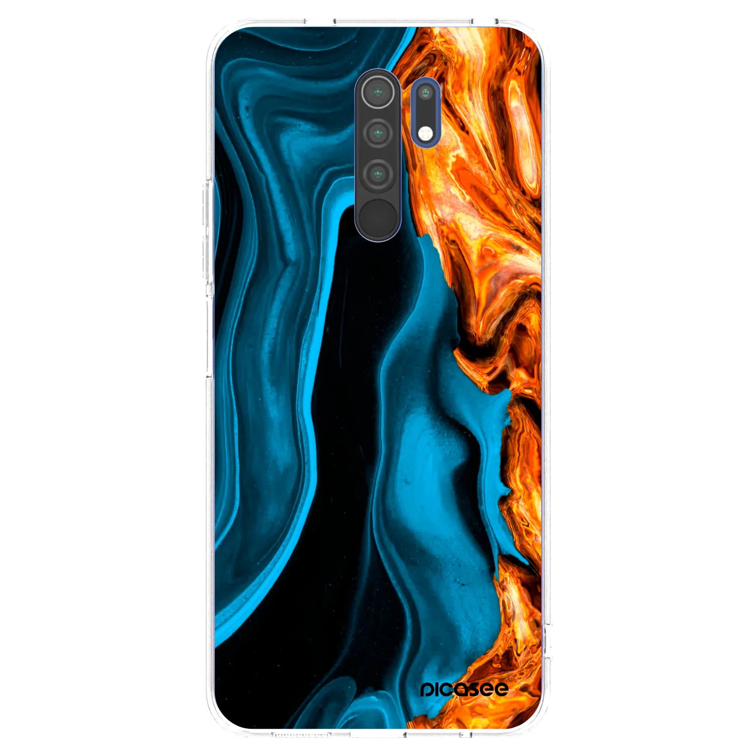 Picasee silikonski prozorni ovitek za Xiaomi Redmi 9 - Gold blue