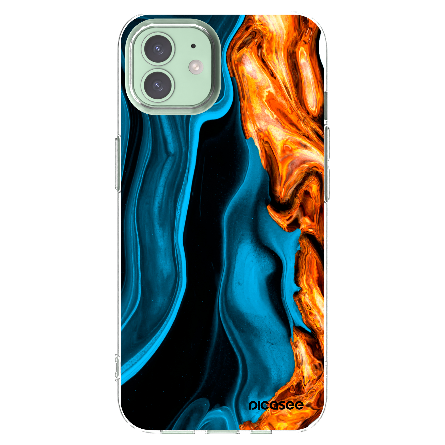 Picasee silikonski prozorni ovitek za Apple iPhone 12 Pro - Gold blue