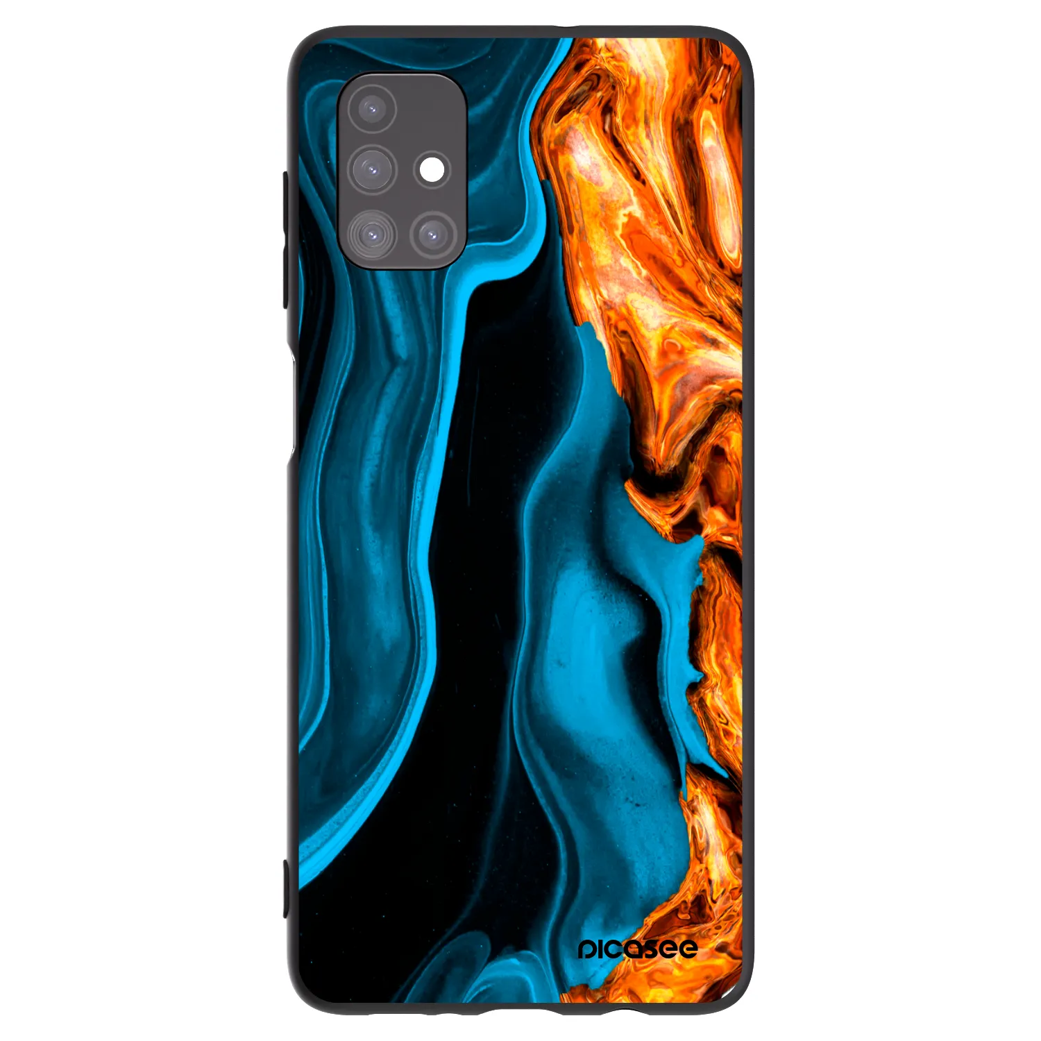 Picasee silikonski črni ovitek za Samsung Galaxy M51 M515F - Gold blue