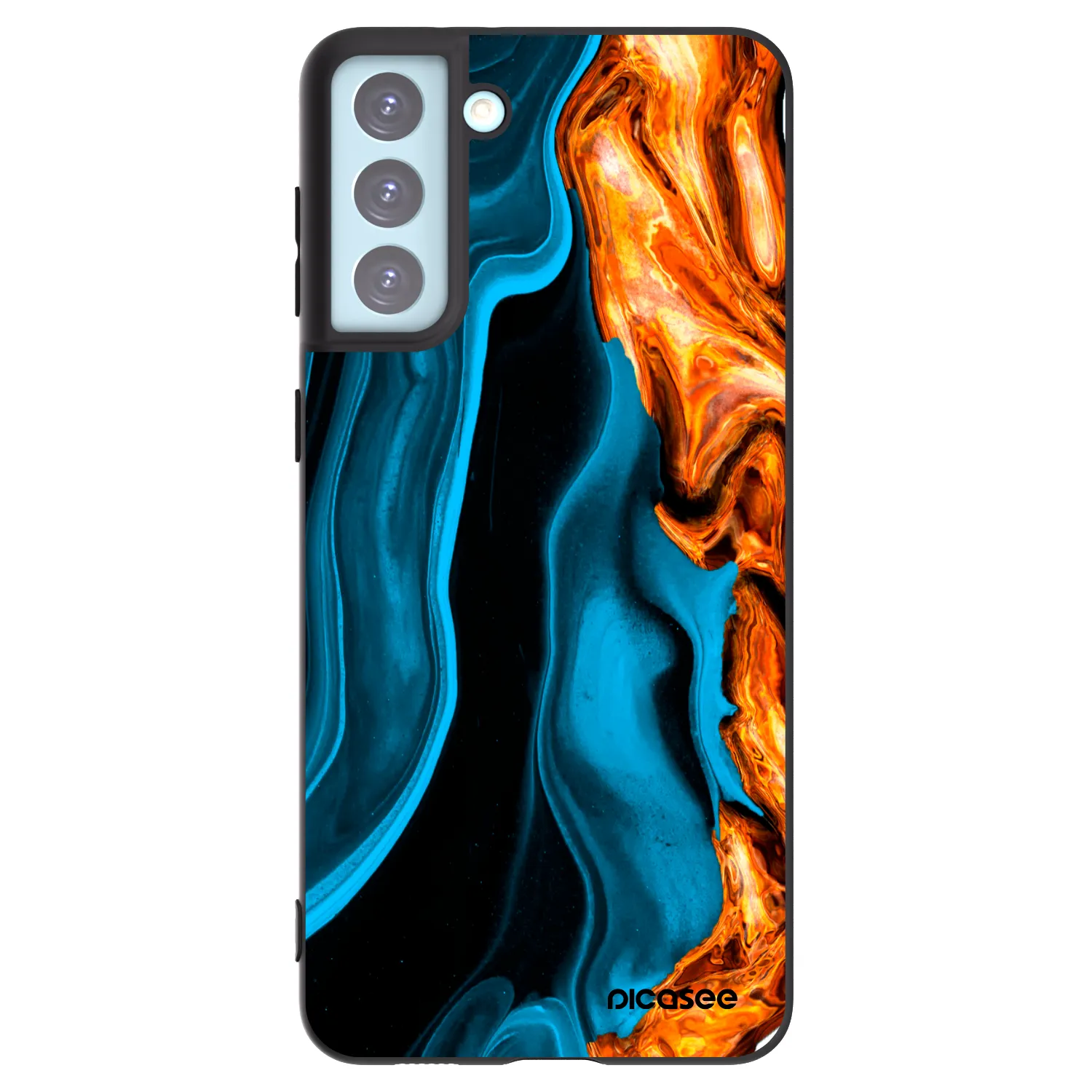 Picasee silikonski črni ovitek za Samsung Galaxy S21+ 5G G996F - Gold blue