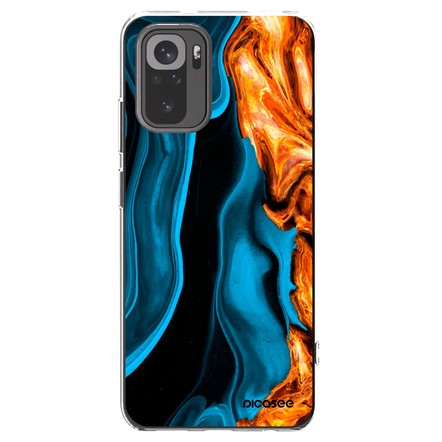 Picasee silikonski prozorni ovitek za Xiaomi Redmi Note 10 - Gold blue