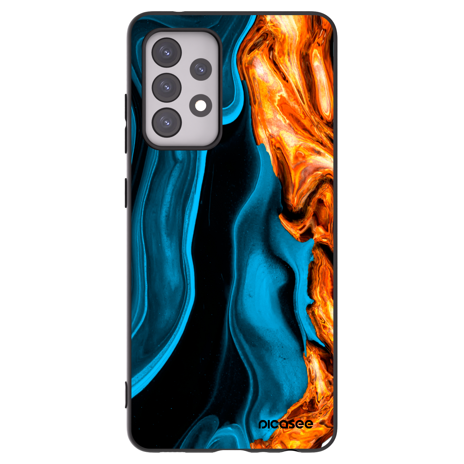 Picasee silikonski črni ovitek za Samsung Galaxy A52 5G A525F - Gold blue