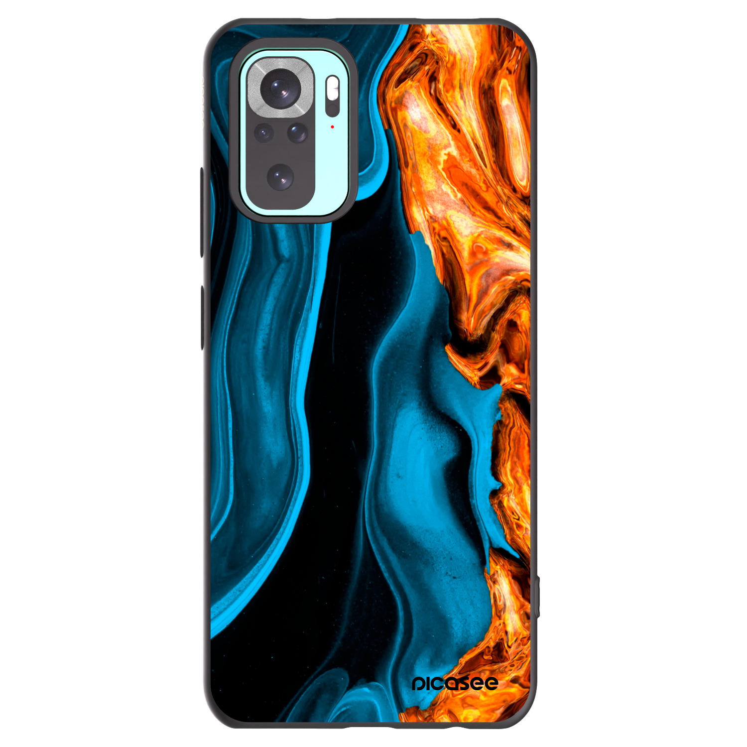 Picasee silikonski črni ovitek za Xiaomi Redmi Note 10 Pro - Gold blue