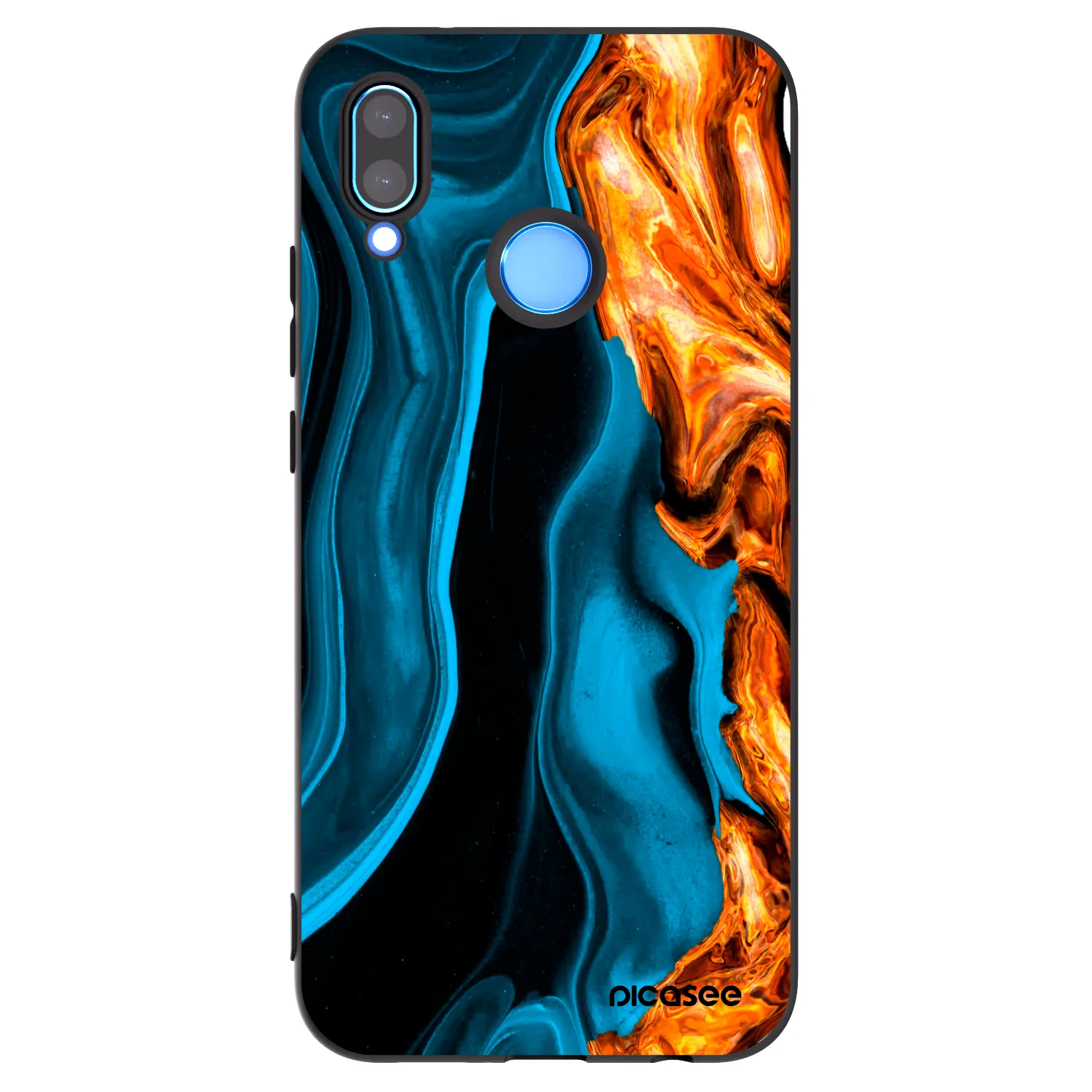 Picasee silikonski črni ovitek za Huawei P20 Lite - Gold blue